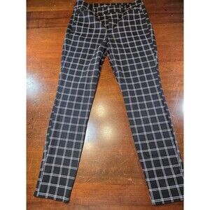 Old Navy Pants Womens 10 Black White Plaid High-Rise Pixie Ankle Stretch Career
